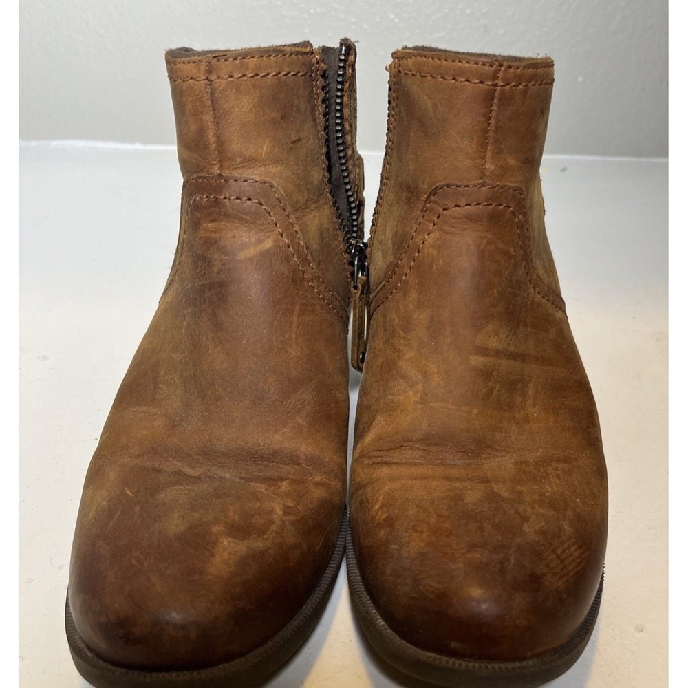 Teva Women's Foxy Boot Waterproof Size‎ 7 Block Heel Tan Brown Leather Comfy